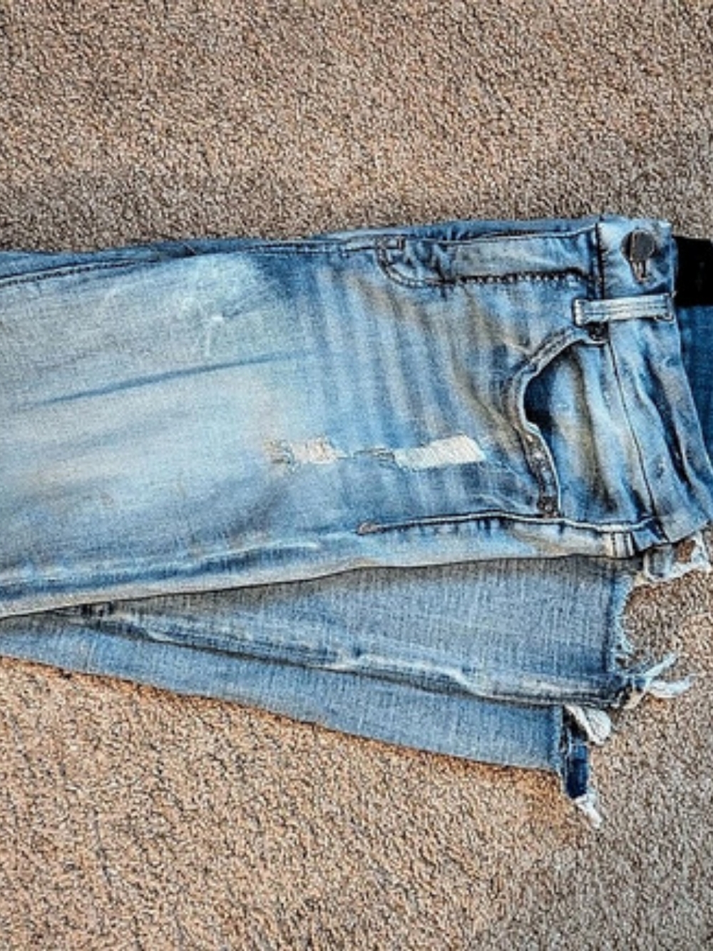 Buckle Black Ankle Skinny Distressed Blue Jeans Waist 27